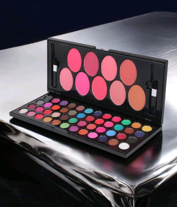 Huda Girl Eyeshadow Palette With Brush - 57 Color All In One Makeup Kit Book For Women And Girl Natural Ultra Shimmer Eyeshadow Palette Smoky & Metallic