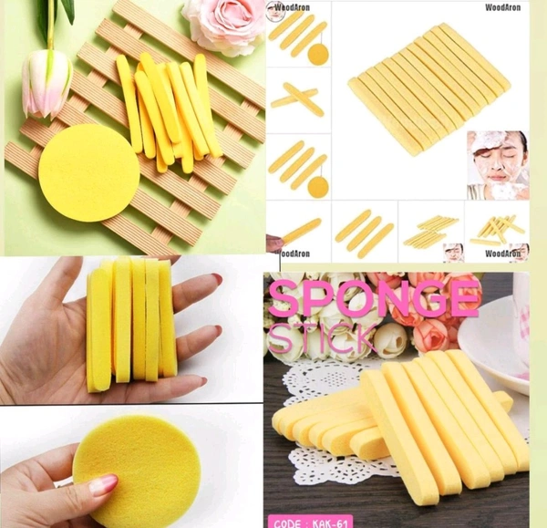 Facial Sponge Compressed Face Cleansing, Face Cleaning Sponge Pads, Makeup Removal Sponge Pad Exfoliating Wash Round Face Sponge yellow (PACK OF12)