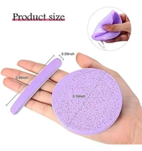 Facial Sponge Compressed Face Cleansing, Face Cleaning Sponge Pads, Makeup Removal Sponge Pad Exfoliating Wash Round Face Sponge yellow (PACK OF12)