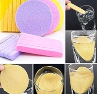 Facial Sponge Compressed Face Cleansing, Face Cleaning Sponge Pads, Makeup Removal Sponge Pad Exfoliating Wash Round Face Sponge yellow (PACK OF12)