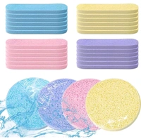 Facial Sponge Compressed Face Cleansing, Face Cleaning Sponge Pads, Makeup Removal Sponge Pad Exfoliating Wash Round Face Sponge yellow (PACK OF12)
