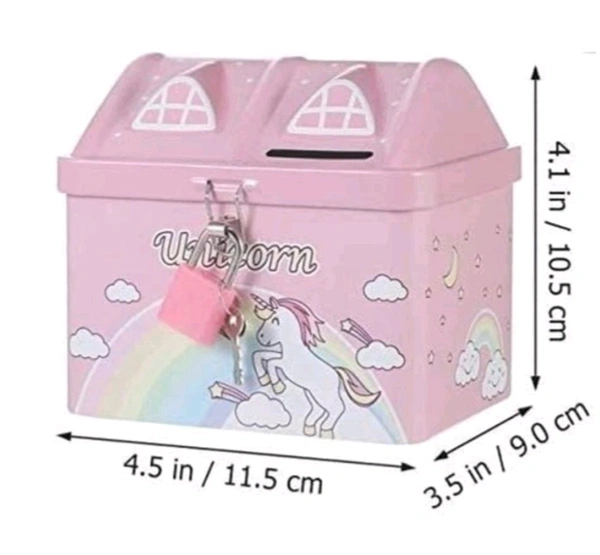 Money Box With Lock & Key For Kids 