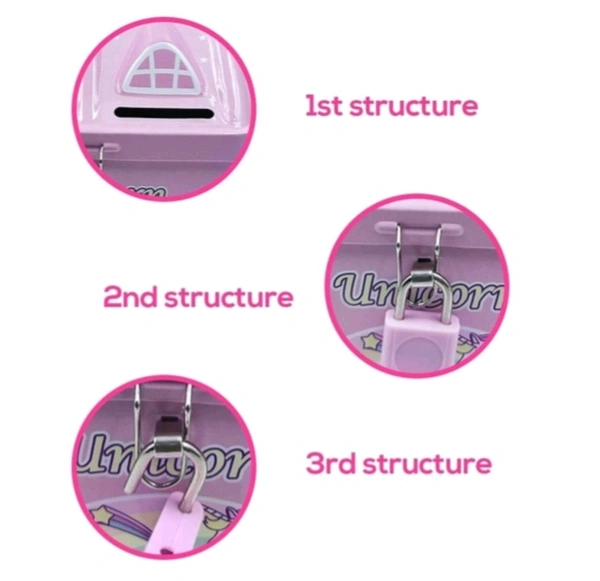 Money Box With Lock & Key For Kids 