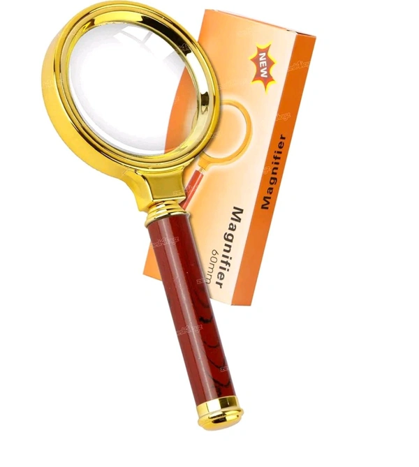 Zest 4 Toyz Magnifying Glass for Reading/Map, Double Glass 60mm High Power Antique Handheld Magnifier Glass for Kids (Golden)