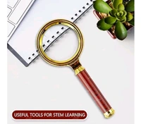 Zest 4 Toyz Magnifying Glass for Reading/Map, Double Glass 60mm High Power Antique Handheld Magnifier Glass for Kids (Golden)