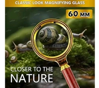 Zest 4 Toyz Magnifying Glass for Reading/Map, Double Glass 60mm High Power Antique Handheld Magnifier Glass for Kids (Golden)