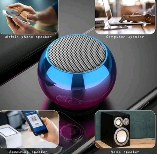  J.B.L Ultra Mini Wireless Bluetooth Speaker with Heavy Metal Electroplating Round Speaker | Wireless Power Button Controlled, Long Lasting Battery & Quick Charge Pack of 1 (Multicolor)