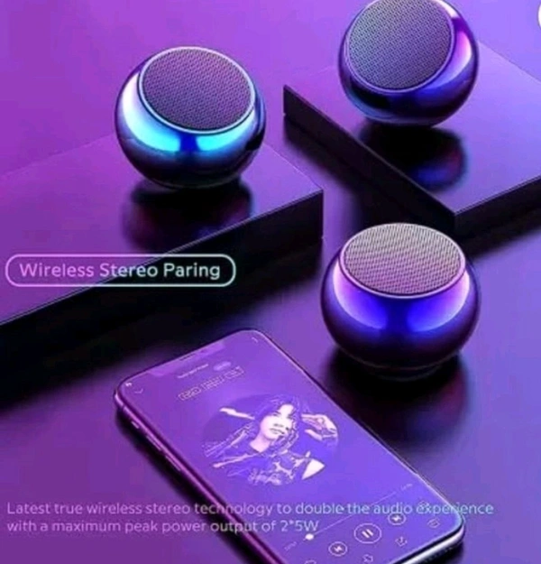  J.B.L Ultra Mini Wireless Bluetooth Speaker with Heavy Metal Electroplating Round Speaker | Wireless Power Button Controlled, Long Lasting Battery & Quick Charge Pack of 1 (Multicolor)