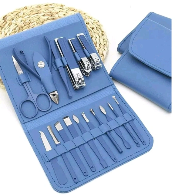 Stainless Steel Professional Manicure Set Nail Cutter || Women Nail Scissors Luxury Grooming Kit Manicure Pedicure Kit || Women Nail Art Remover needle (Multicolor) (16 IN 1 Manicure Set)