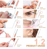 Stainless Steel Professional Manicure Set Nail Cutter || Women Nail Scissors Luxury Grooming Kit Manicure Pedicure Kit || Women Nail Art Remover needle (Multicolor) (16 IN 1 Manicure Set)