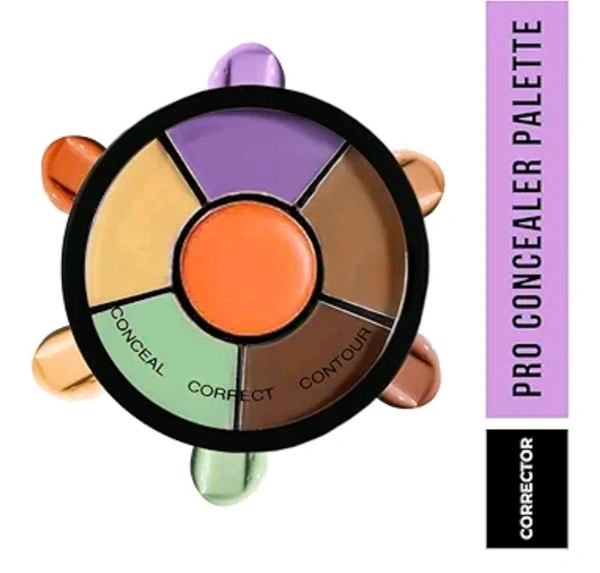 Concealer Palette With Full Coverage|Waterproof & Easily Blendable|3 In 1 Palette- Conceal Correct & Contour|Crease Resistance|Oil Control With Matte Finish|Concealer 6-In-1 Shades

