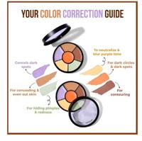 Concealer Palette With Full Coverage|Waterproof & Easily Blendable|3 In 1 Palette- Conceal Correct & Contour|Crease Resistance|Oil Control With Matte Finish|Concealer 6-In-1 Shades

