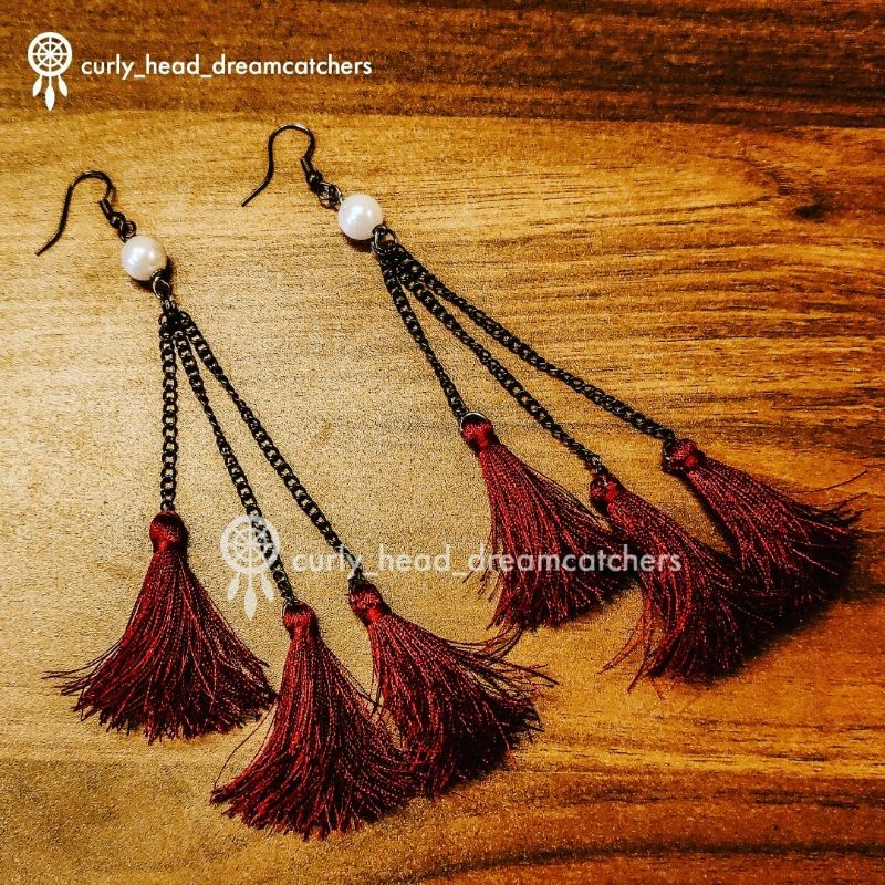 Wholesale Women Fashion Simple Diamond Alloy Tassel Long Earrings