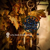 Dreamcatcher Keychain - Dark Blue, Dark Green, Golden Keyring