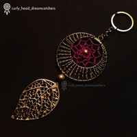 Dreamcatcher Keychain - Golden, Dark Pink, Golden