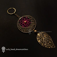 Dreamcatcher Keychain - Golden, Dark Pink, Golden