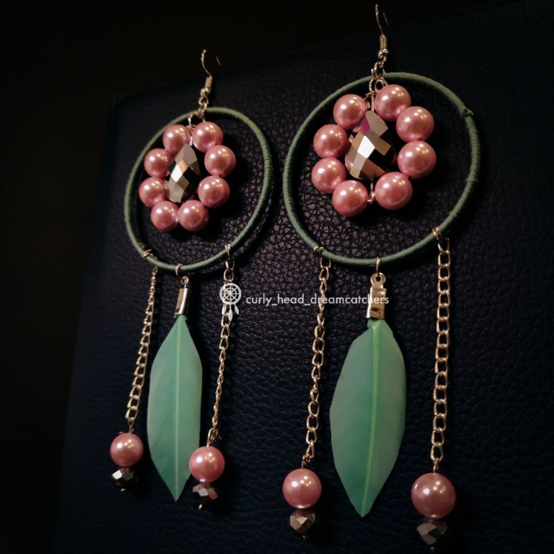 Stylish minakari kundan green earrings