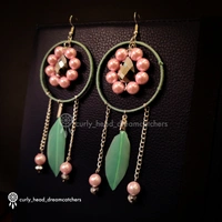Pastel Shade Earrings - Light Pink and Silver, Pista Green