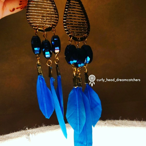 Teal Blue Long Earrings