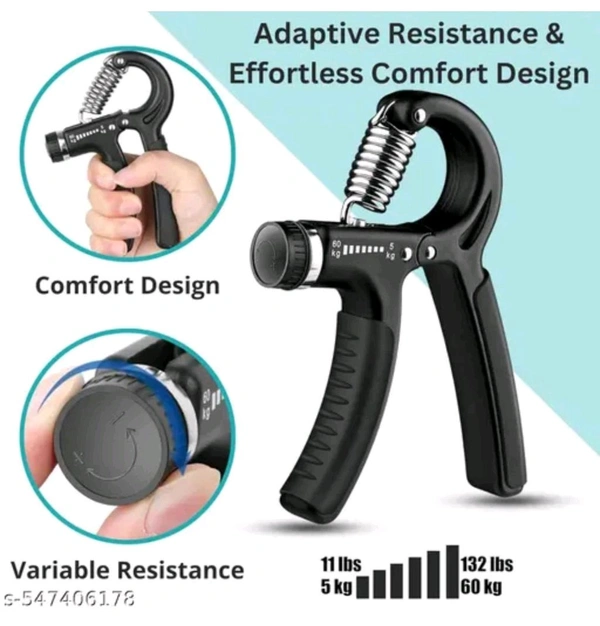 Adjustable Hand Strengthener 5-60 KG - Black, Adjustable