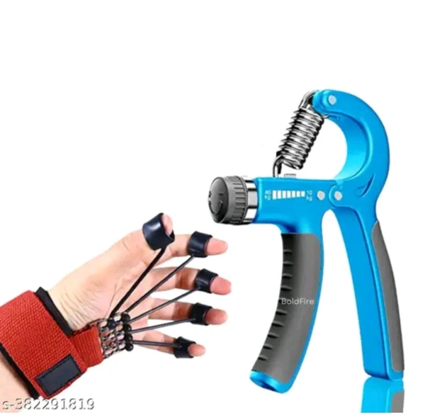 Adjustable Hand Strengthener With Wrist Exerciser Combo - Blue, Adjustable