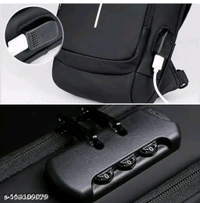Casual Bag For Man With Usb And Code Lock  - Brown
