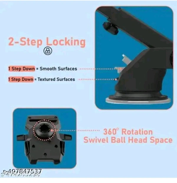 360° Adjustable Car Mobile Holder  - Black
