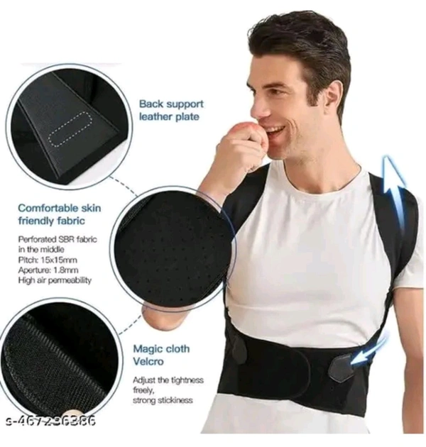 Posture Corrector Belt For Men And Women Back Pain Releif Posture Corrector - Black