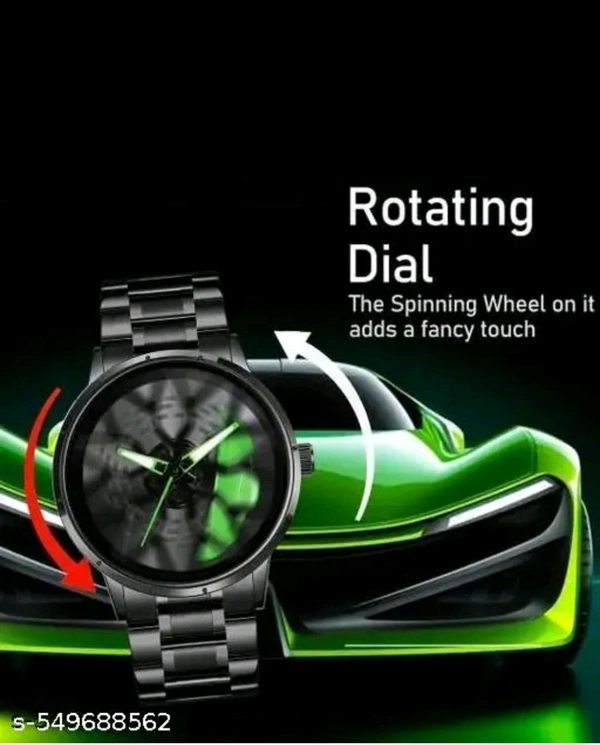 Car Watch With Rolling Dial  - Green