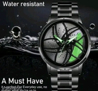Car Watch With Rolling Dial  - Green