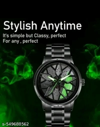 Car Watch With Rolling Dial  - Green