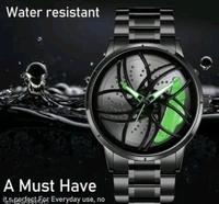 Car Watch With Rolling Dial  - Green