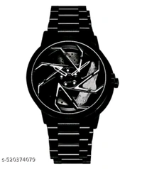 Car Watch With Rolling Dial  - Black