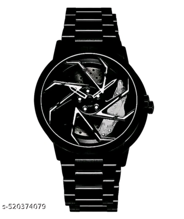 Car Watch With Rolling Dial  - Black