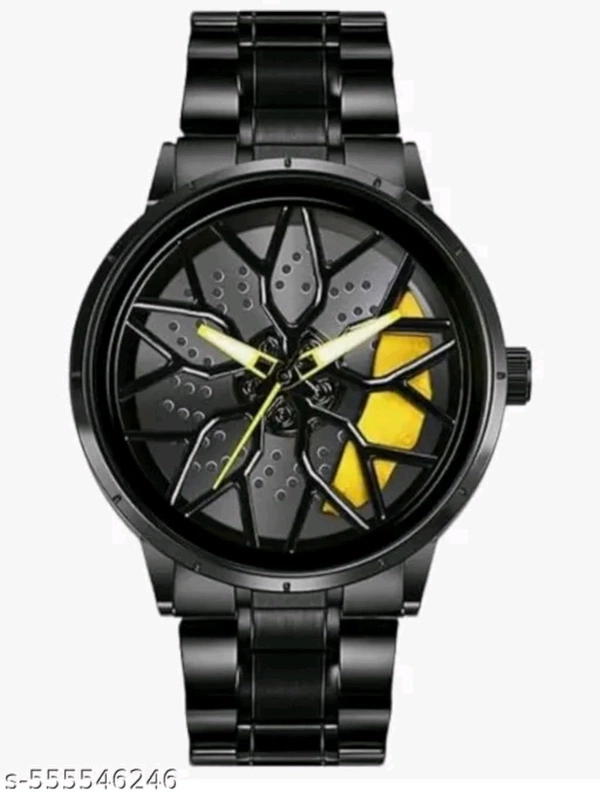 Car Watch With Rolling Dial  - Yellow