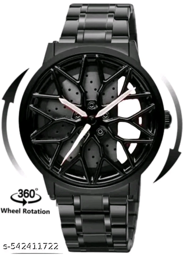 Car Watch With Rolling Dial  - White