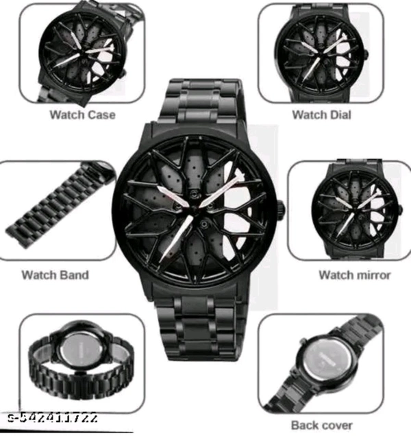 Car Watch With Rolling Dial  - White
