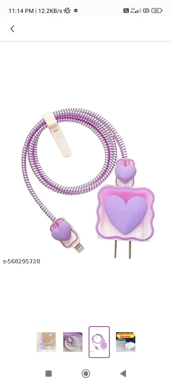 Cute Mobile charger Cover - Fuchsia Pink