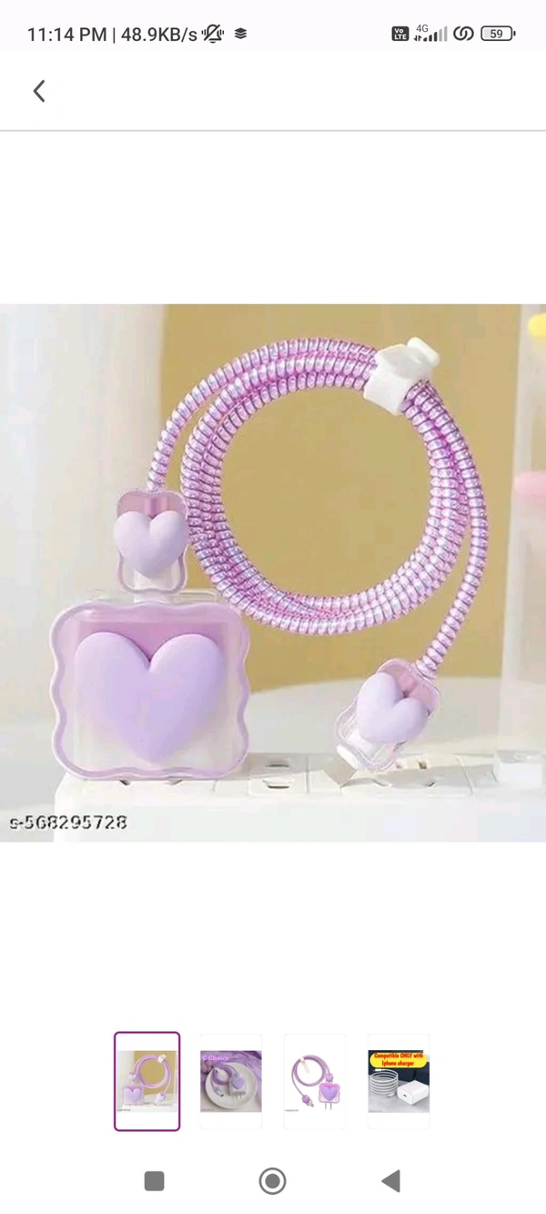 Cute Mobile charger Cover - Fuchsia Pink