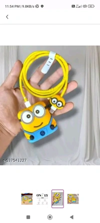 Cute Mobile charger Cover - Yellow