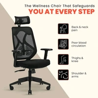  IFA-ERGOLUX-HB-B/B IAFA Ergolux High Back Ergonomic Office Chair with Ad Heavy Duty Metal Base Mesh Office Adjustable Arm Chair  (Black, Grey, DIY(Do-It-Yourself))