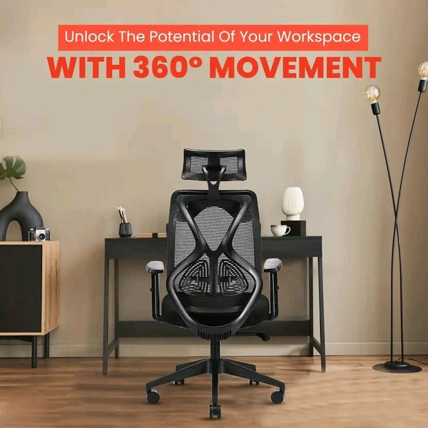  IFA-ERGOLUX-HB-B/B IAFA Ergolux High Back Ergonomic Office Chair with Ad Heavy Duty Metal Base Mesh Office Adjustable Arm Chair  (Black, Grey, DIY(Do-It-Yourself))