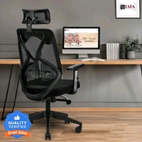 IAFA Ergolux High Back Ergonomic Office Chair with Ad Heavy Duty Metal Base Mesh Office Adjustable Arm Chair  (White, Grey, DIY(Do-It-Yourself))