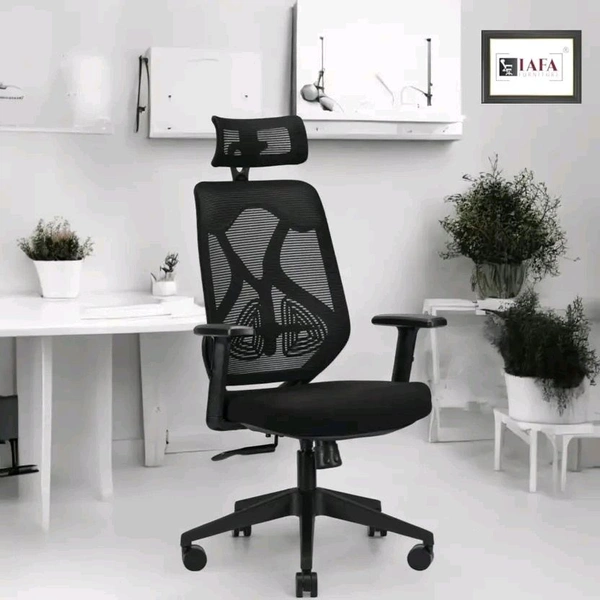 IAFA Ergolux High Back Ergonomic Office Chair with Ad Heavy Duty Metal Base Mesh Office Adjustable Arm Chair  (White, Grey, DIY(Do-It-Yourself))