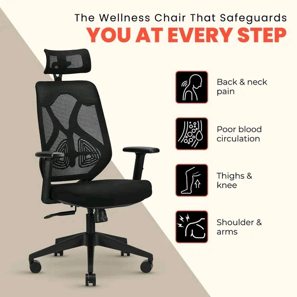 IAFA Ergolux High Back Ergonomic Office Chair with Ad Heavy Duty Metal Base Mesh Office Adjustable Arm Chair  (White, Grey, DIY(Do-It-Yourself))
