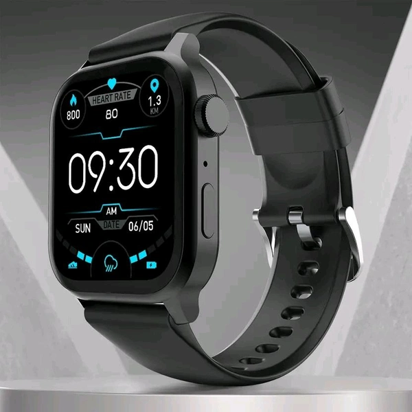 Fire-Boltt Rise Bluetooth Calling 47mm (1.85), Metal Bod & Rotating Crown, 123 Sports Smartwatch  (Black Strap, Free Size)