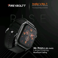 Fire-Boltt Rise Bluetooth Calling 47mm (1.85), Metal Bod & Rotating Crown, 123 Sports Smartwatch  (Black Strap, Free Size)