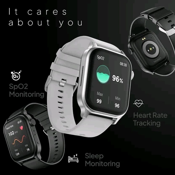 Fire-Boltt Rise Bluetooth Calling 47mm (1.85), Metal Bod & Rotating Crown, 123 Sports Smartwatch  (Black Strap, Free Size)