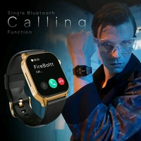 Fire-Boltt Rise Bluetooth Calling 47mm (1.85), Metal Bod & Rotating Crown, 123 Sports Smartwatch  (Gold Black Strap, Free Size)