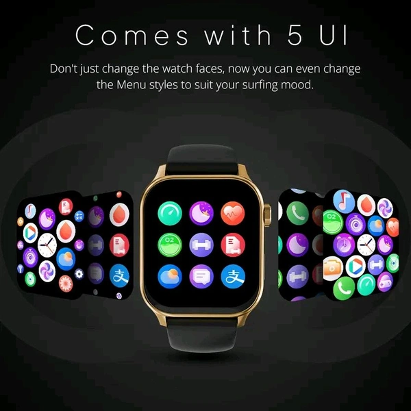 Fire-Boltt Rise Bluetooth Calling 47mm (1.85), Metal Bod & Rotating Crown, 123 Sports Smartwatch  (Gold Black Strap, Free Size)